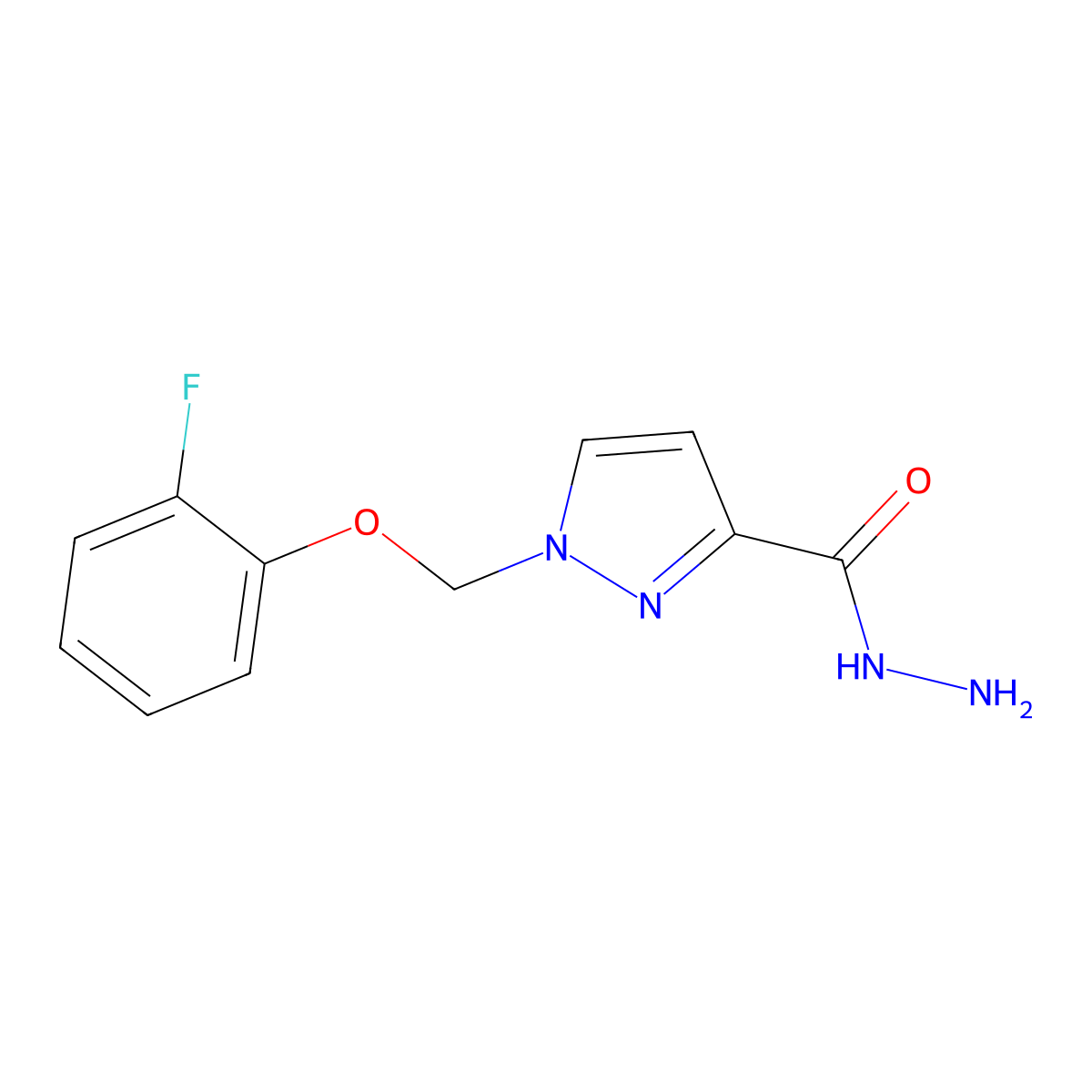 1-[(2-Fluorophenoxy)methyl]-1H-pyrazole-3-carbohydrazide molecular structure, CAS 1006488-07-8