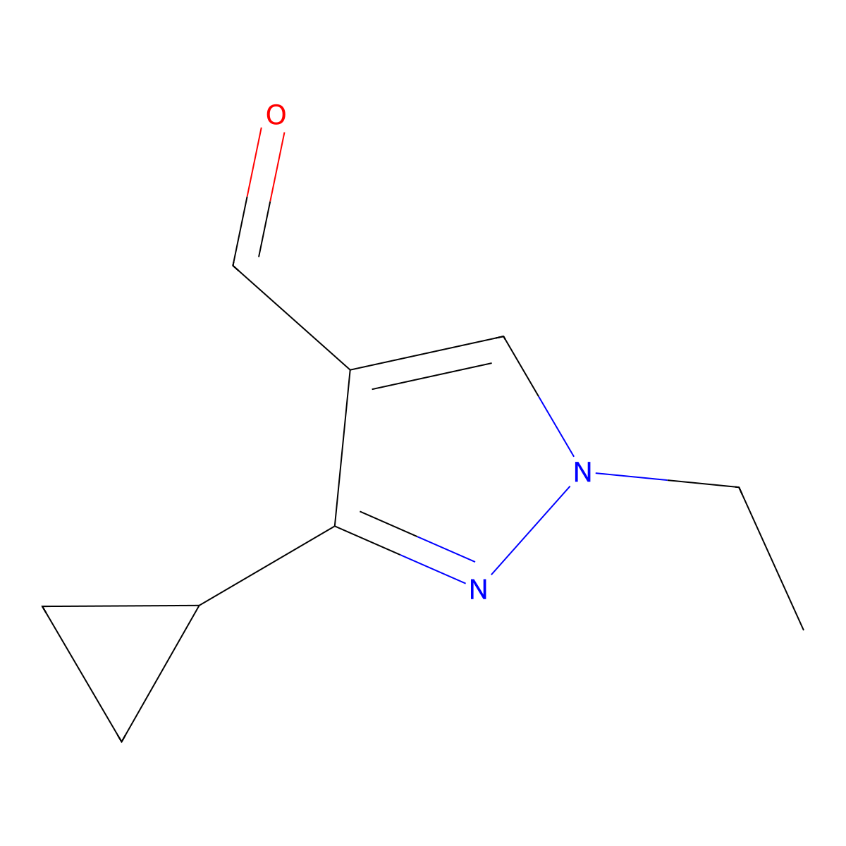 3-Cyclopropyl-1-ethyl-1H-pyrazole-4-carbaldehyde molecular structure, CAS 1006490-05-6