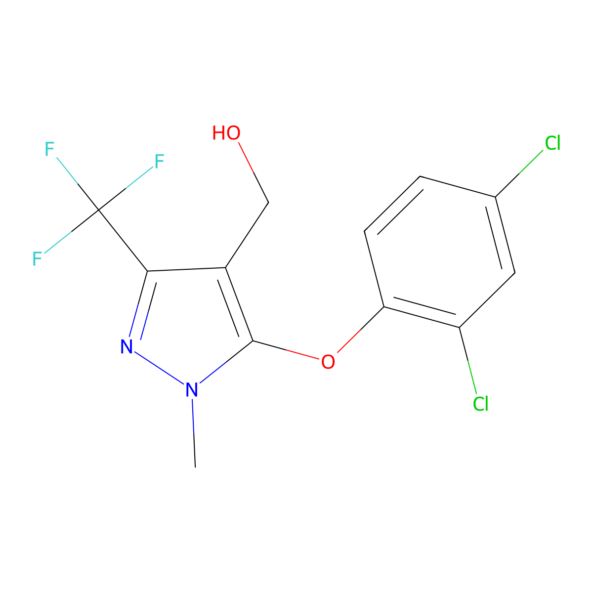 [5-(2,4-dichlorophenoxy)-1-methyl-3-(trifluoromethyl)-1H-pyrazol-4-yl]methanol molecular structure, CAS 1006491-86-6