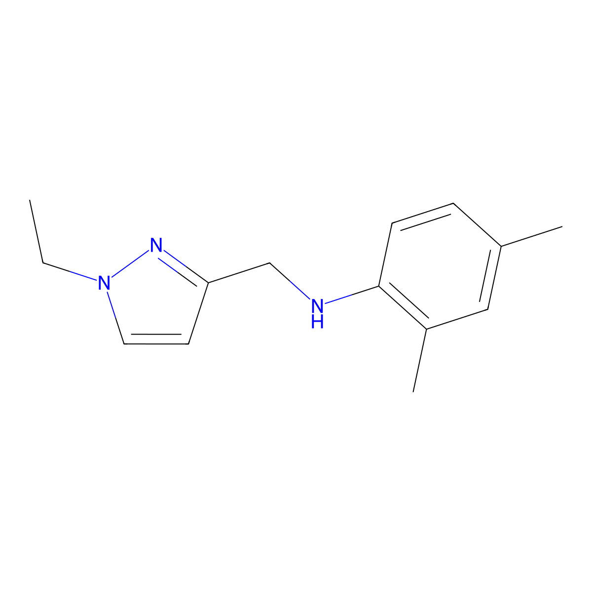 N-[(1-Ethyl-1H-pyrazol-3-YL)methyl]-2,4-dimethylaniline molecular structure, CAS 1006492-89-2