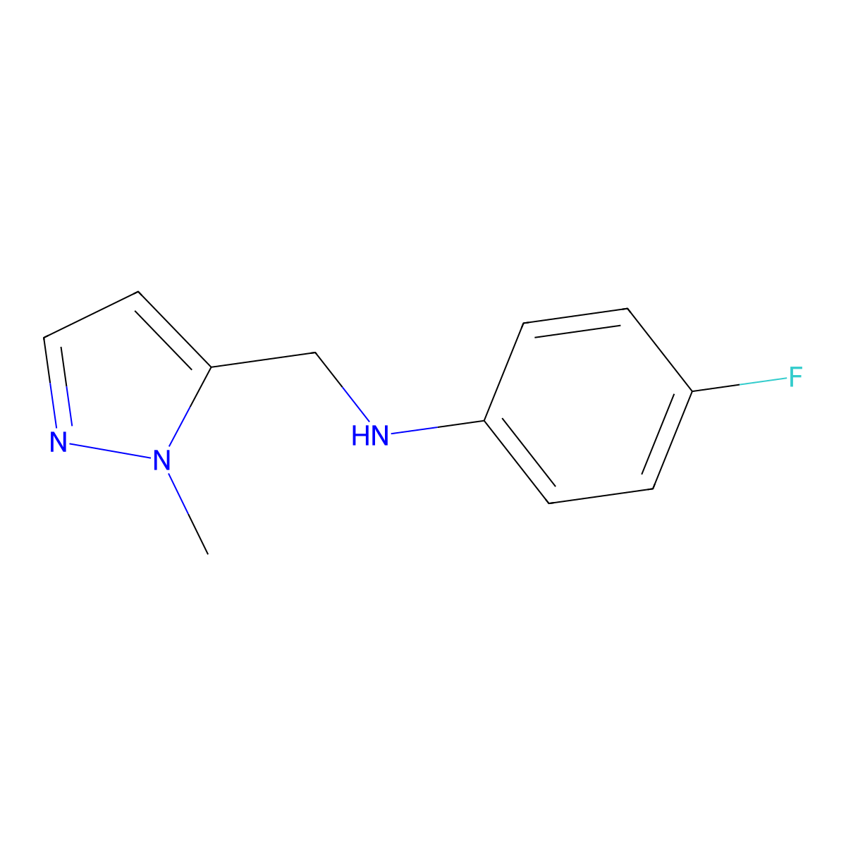 4-fluoro-N-[(1-methyl-1H-pyrazol-5-yl)methyl]aniline molecular structure, CAS 1006493-59-9