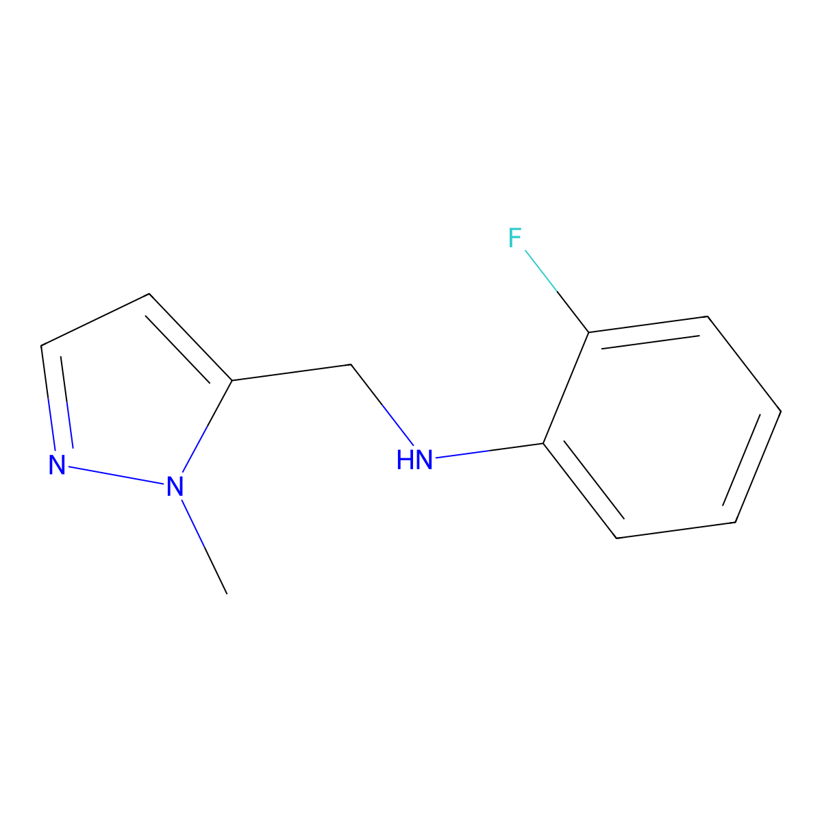 2-Fluoro-N-[(1-methyl-1H-pyrazol-5-yl)methyl]aniline molecular structure, CAS 1006493-63-5
