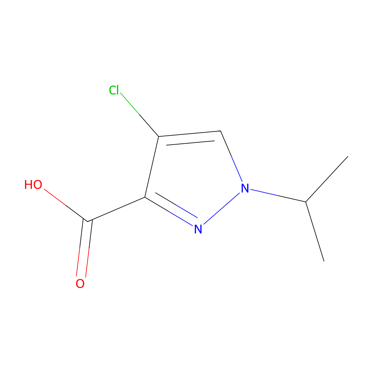 4-Chloro-1-isopropyl-1H-pyrazole-3-carboxylic acid molecular structure, CAS 1006493-69-1