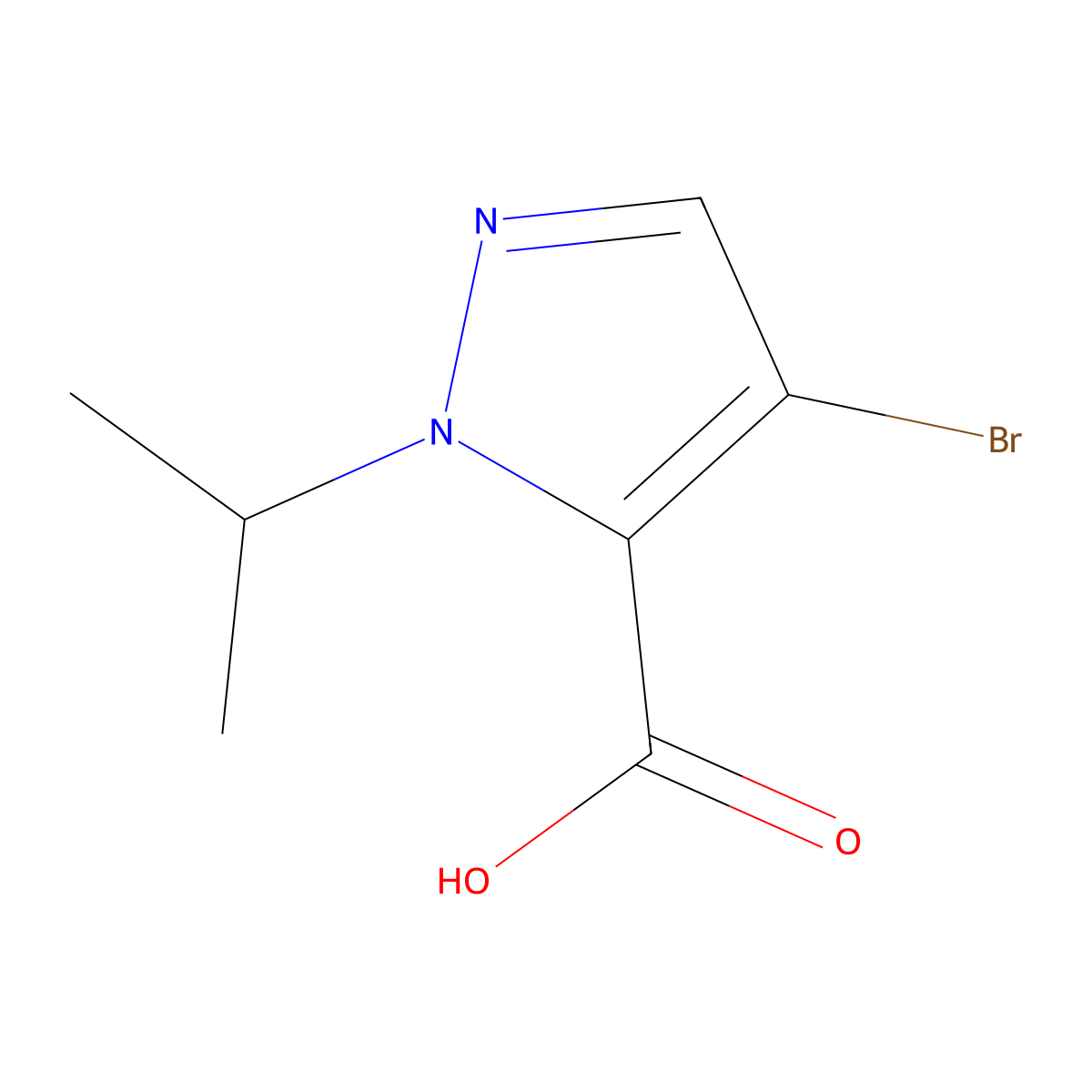 4-Bromo-1-isopropyl-1H-pyrazole-5-carboxylic acid molecular structure, CAS 1006493-98-6