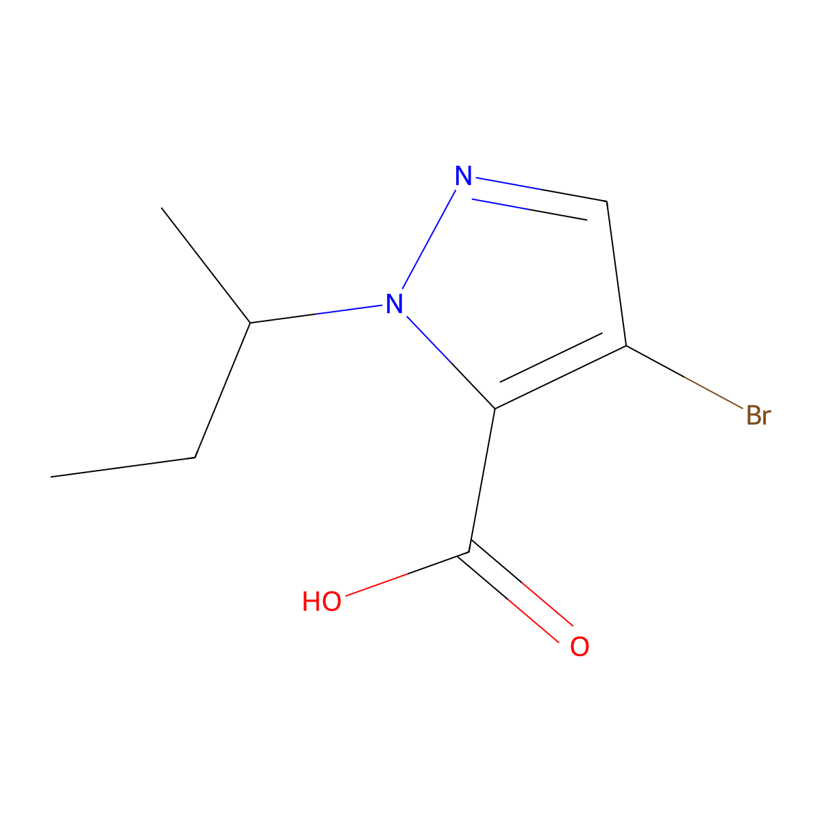 4-Bromo-1-(sec-butyl)-1H-pyrazole-5-carboxylic acid molecular structure, CAS 1006494-01-4