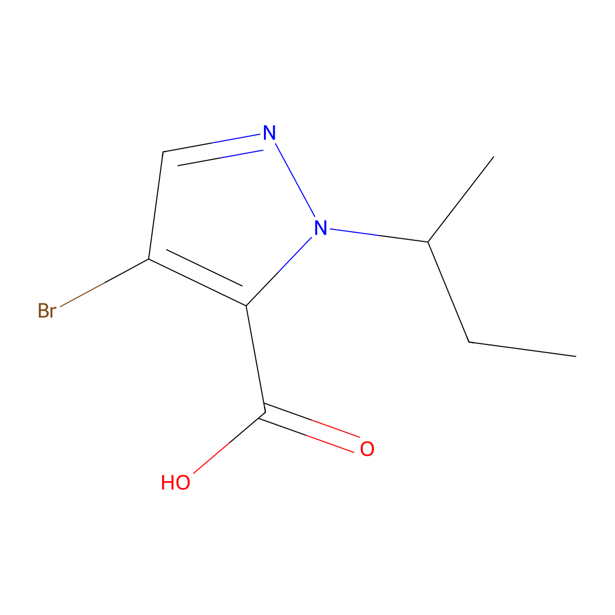 4-Bromo-1-(sec-butyl)-1H-pyrazole-5-carboxylic acid molecular structure, CAS 1006494-01-4