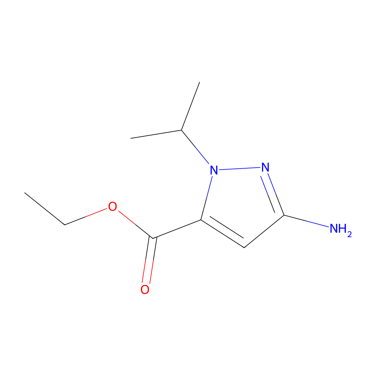 Ethyl 3-amino-1-isopropyl-1H-pyrazole-5-carboxylate molecular structure, CAS 1006494-31-0