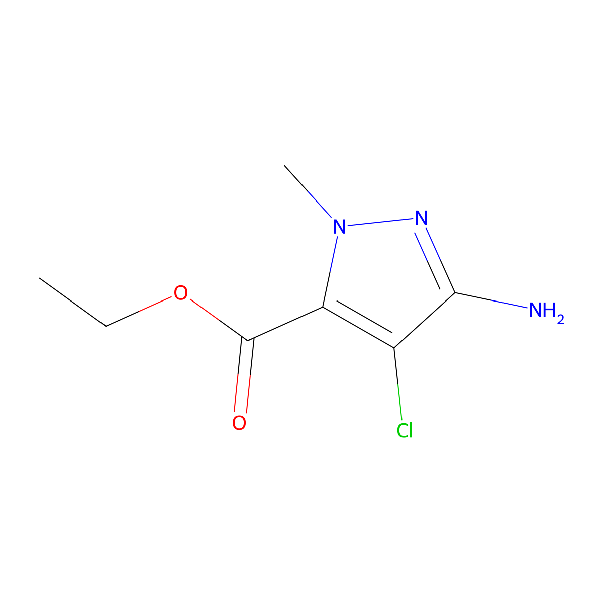 ethyl 3-amino-4-chloro-1-methyl-1H-pyrazole-5-carboxylate molecular structure, CAS 1006494-35-4