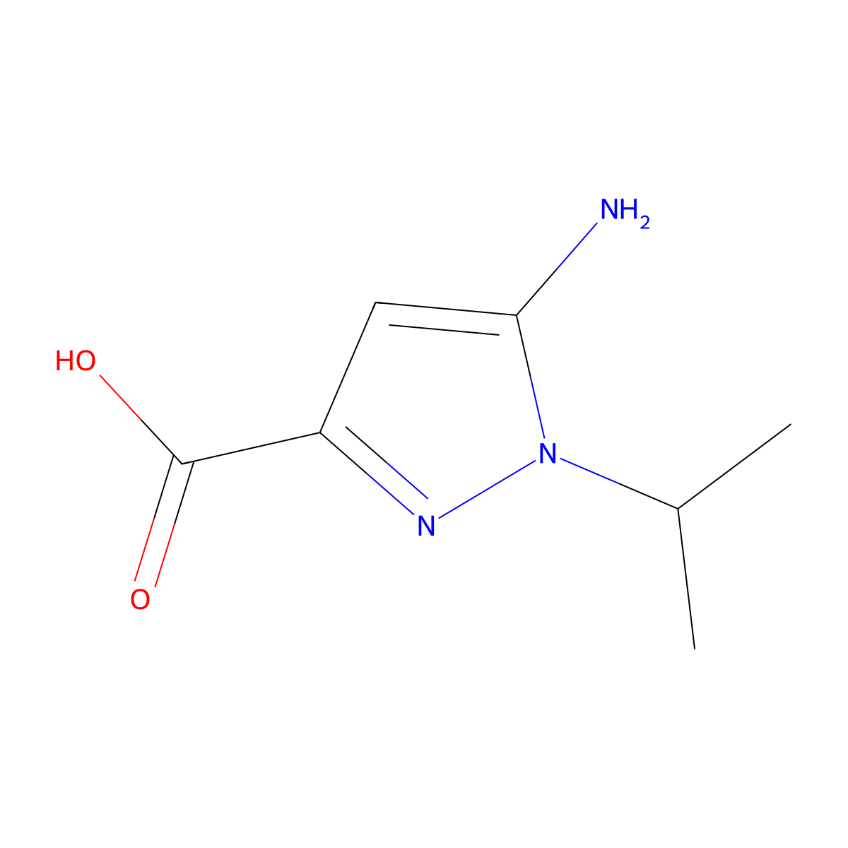 5-Amino-1-isopropyl-1H-pyrazole-3-carboxylic acid molecular structure, CAS 1006494-49-0