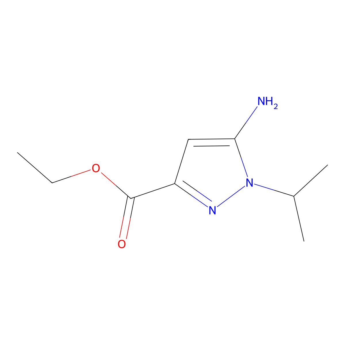 Ethyl 5-amino-1-isopropyl-1H-pyrazole-3-carboxylate molecular structure, CAS 1006494-58-1