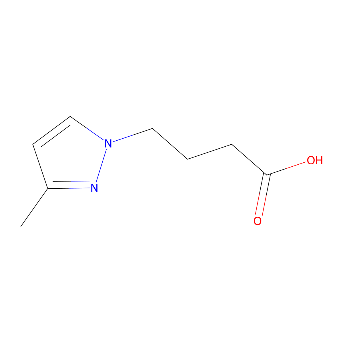 4-(3-methyl-1H-pyrazol-1-yl)butanoic acid molecular structure, CAS 1006495-30-2