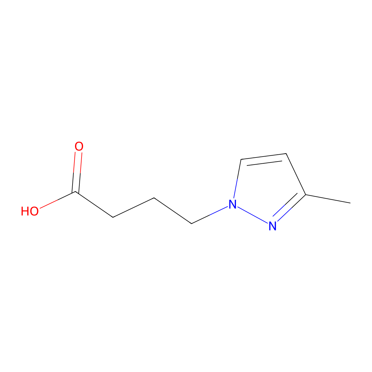 4-(3-methyl-1H-pyrazol-1-yl)butanoic acid molecular structure, CAS 1006495-30-2