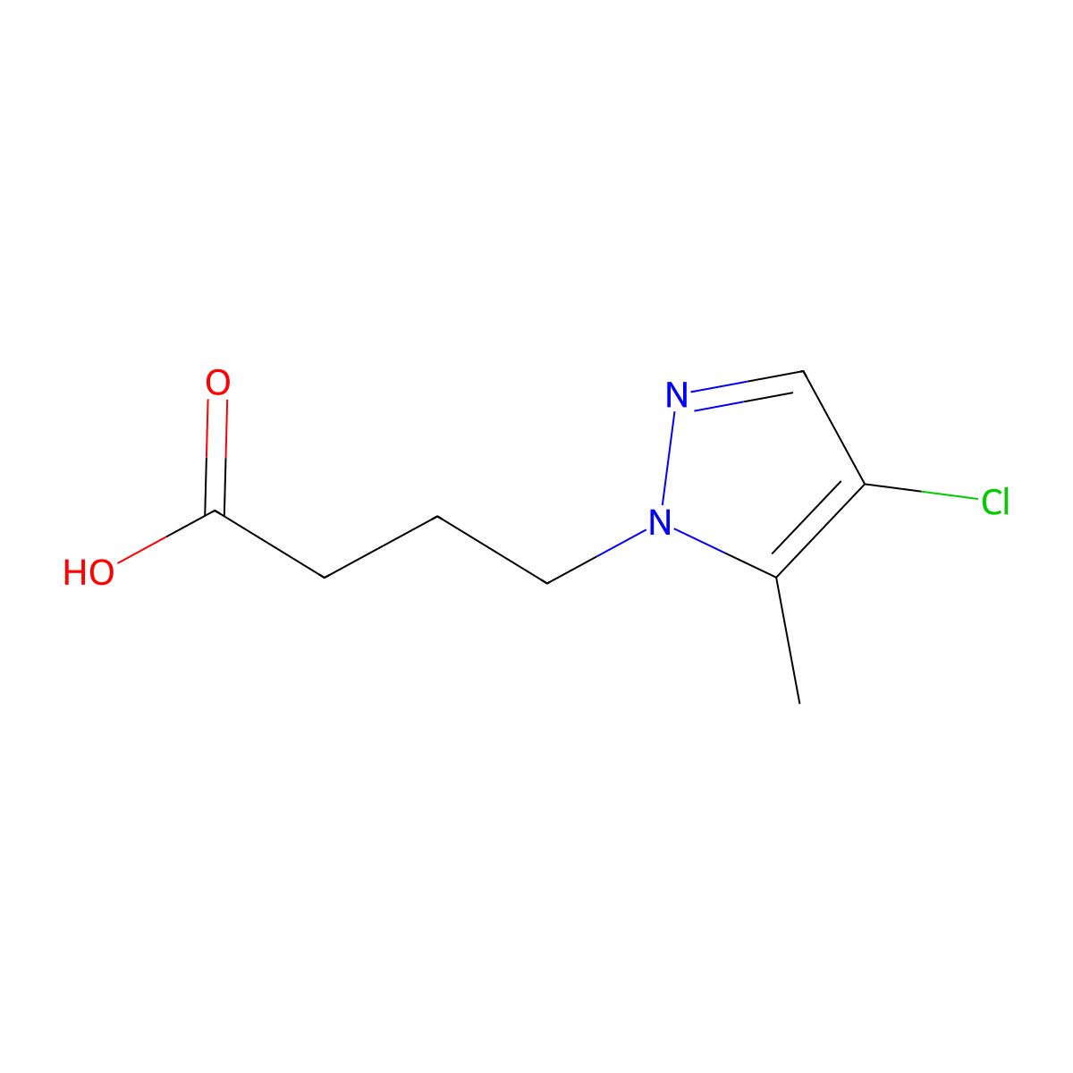 4-(4-Chloro-5-methyl-1H-pyrazol-1-YL)butanoic acid molecular structure, CAS 1006495-38-0