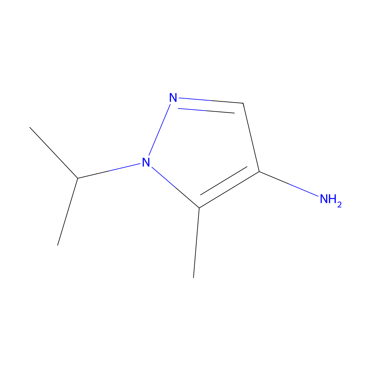 1-Isopropyl-5-methyl-1H-pyrazol-4-amine molecular structure, CAS 1006495-81-3