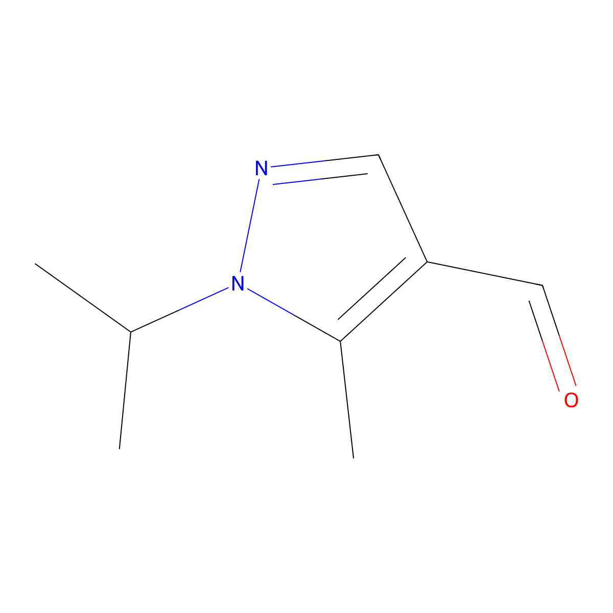 1-Isopropyl-5-methyl-1H-pyrazole-4-carbaldehyde molecular structure, CAS 1006495-89-1
