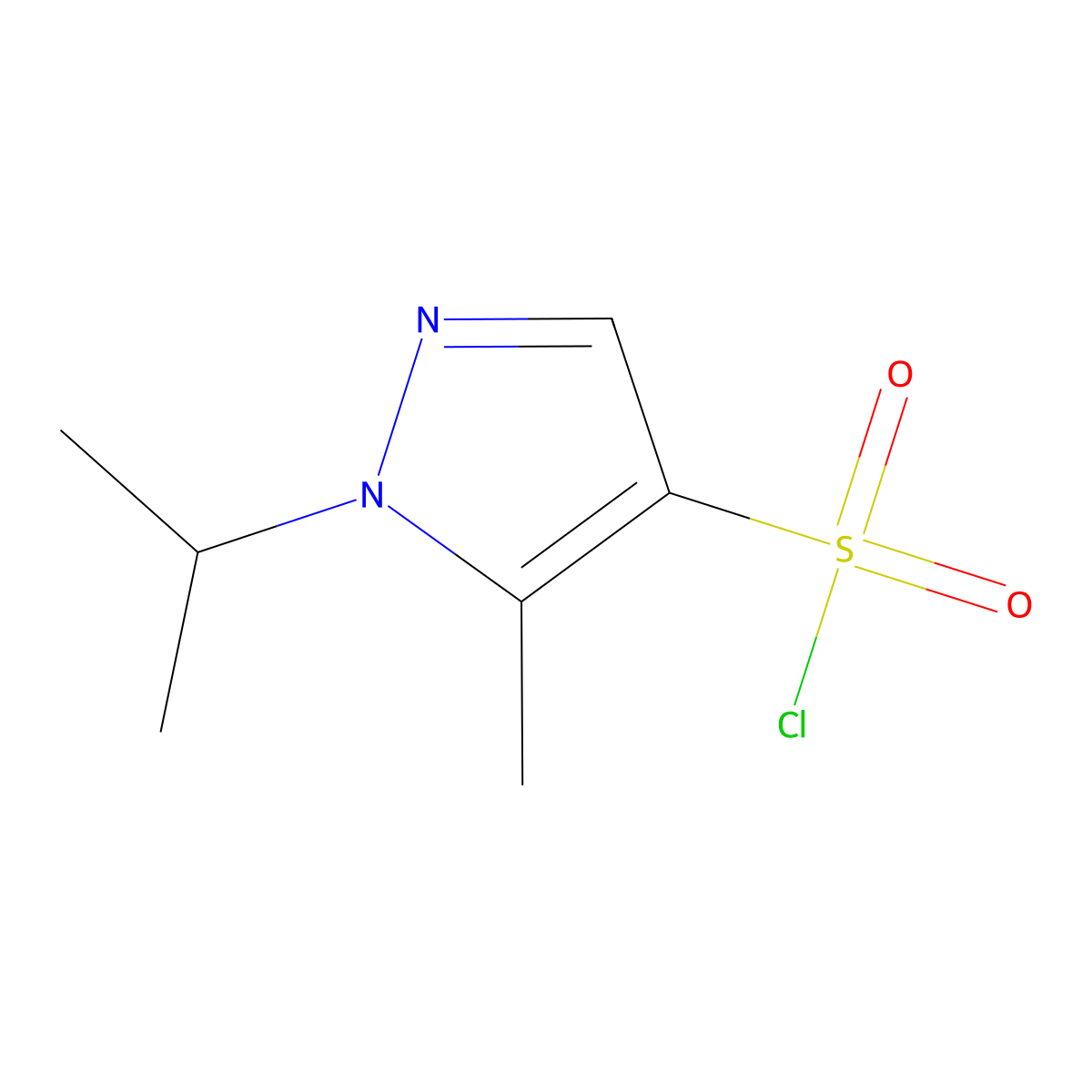 5-methyl-1-(propan-2-yl)-1H-pyrazole-4-sulfonyl chloride molecular structure, CAS 1006495-98-2