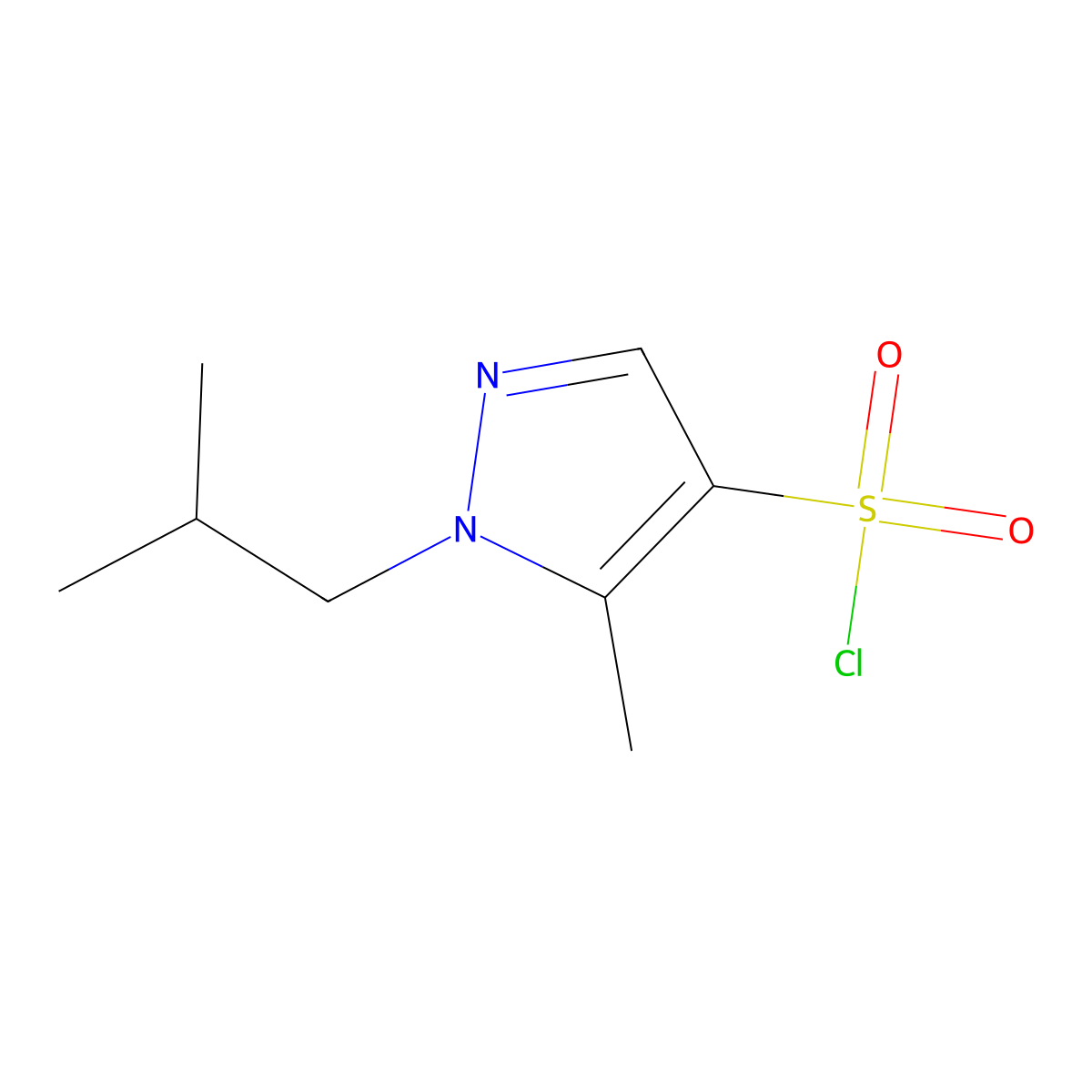 1-Isobutyl-5-methyl-1H-pyrazole-4-sulfonyl chloride molecular structure, CAS 1006496-01-0