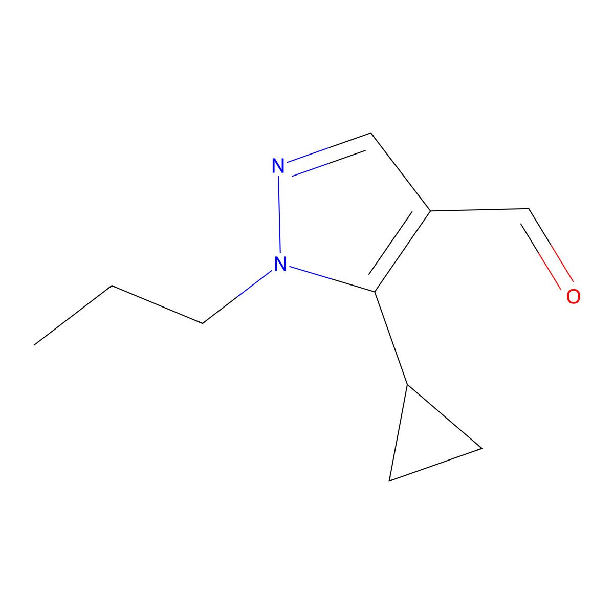 5-Cyclopropyl-1-propyl-1H-pyrazole-4-carbaldehyde molecular structure, CAS 1006496-47-4