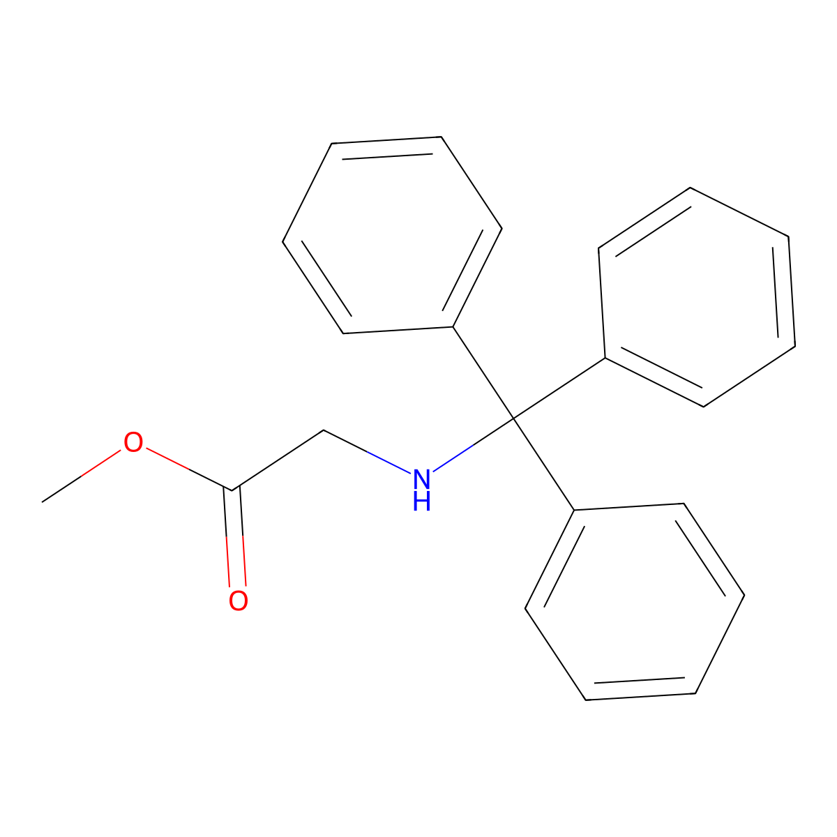 Methyl 2-(tritylamino)acetate molecular structure, CAS 10065-71-1