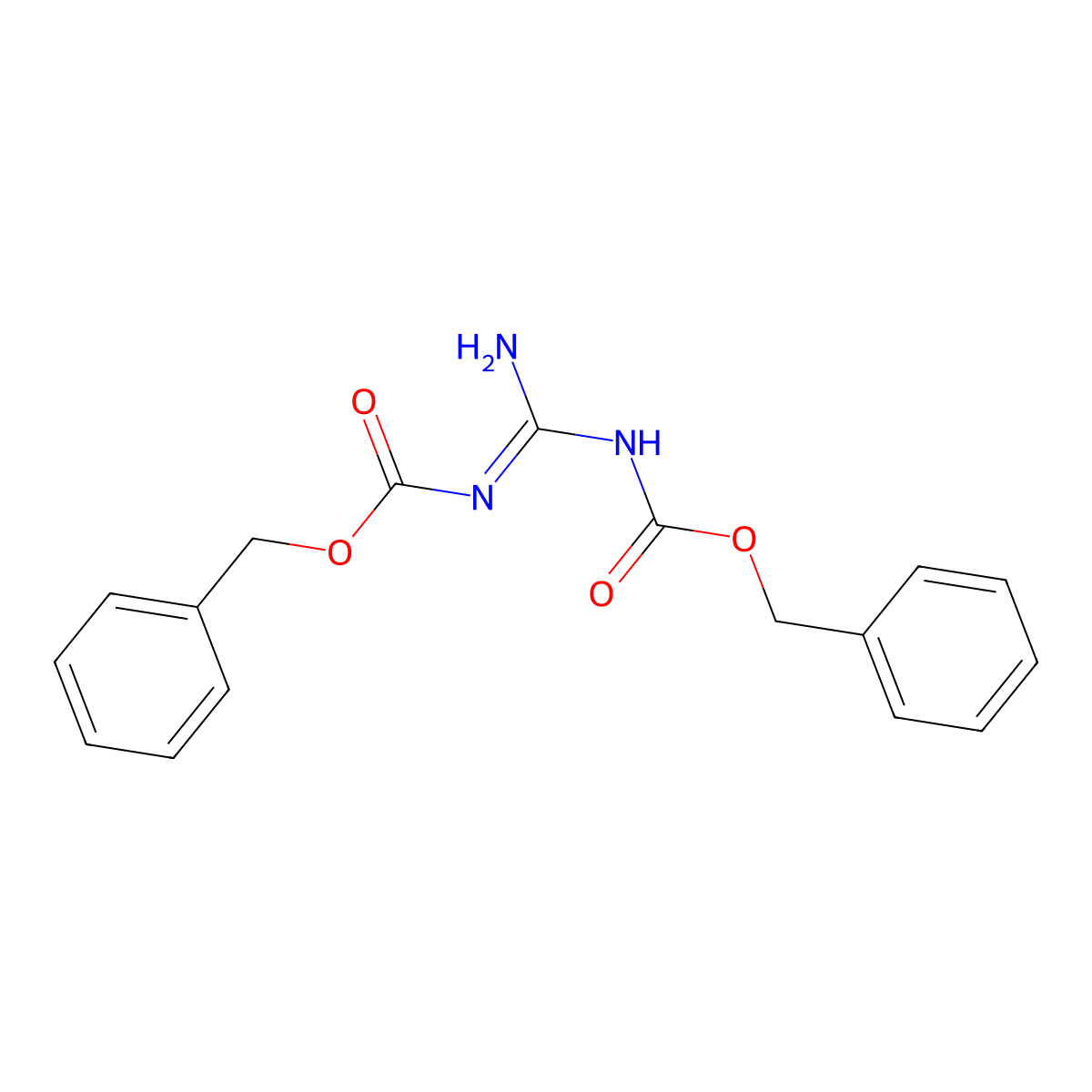 benzyl N-[amino(phenylmethoxycarbonylamino)methylidene]carbamate molecular structure, CAS 10065-79-9
