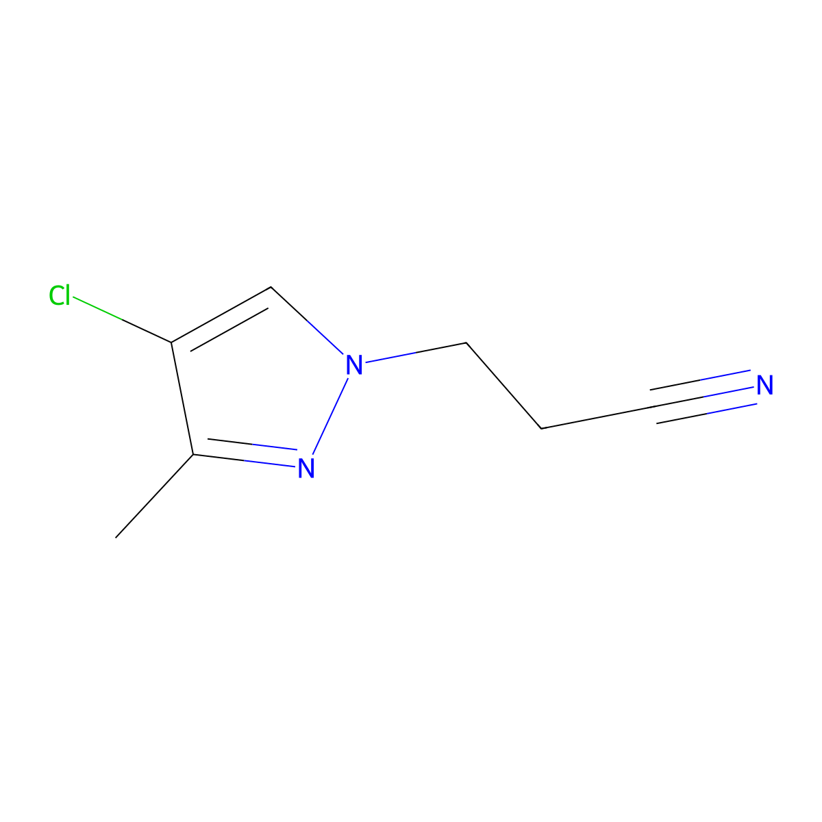 3-(4-chloro-3-methyl-1H-pyrazol-1-yl)propanenitrile molecular structure, CAS 1006508-15-1