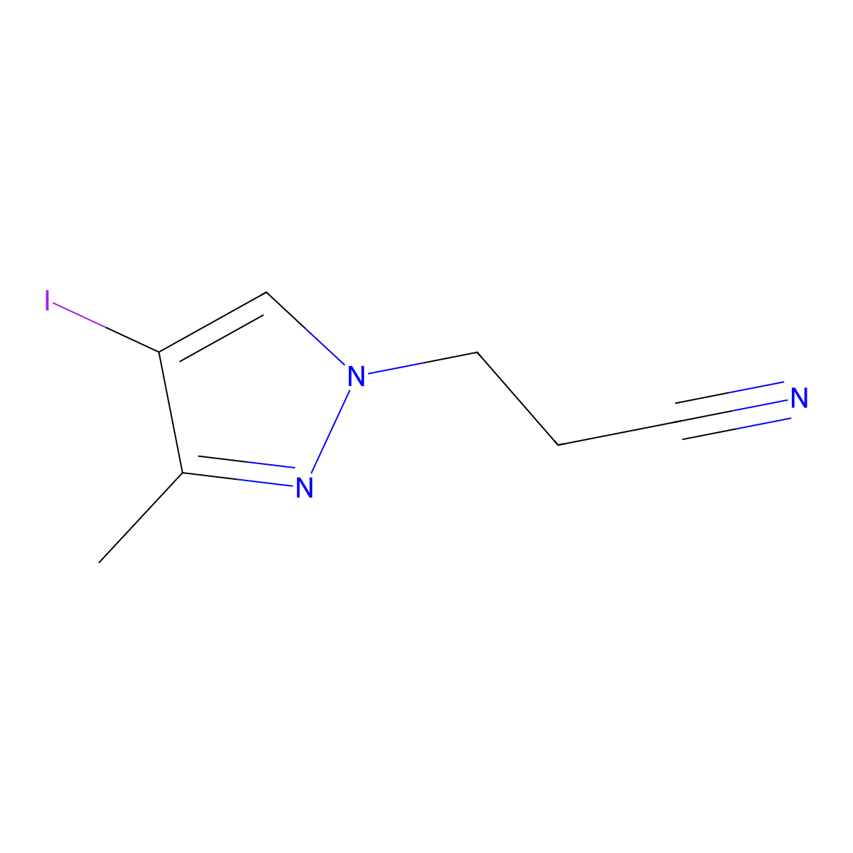 3-(4-Iodo-3-methyl-1H-pyrazol-1-yl)propanenitrile molecular structure, CAS 1006508-22-0