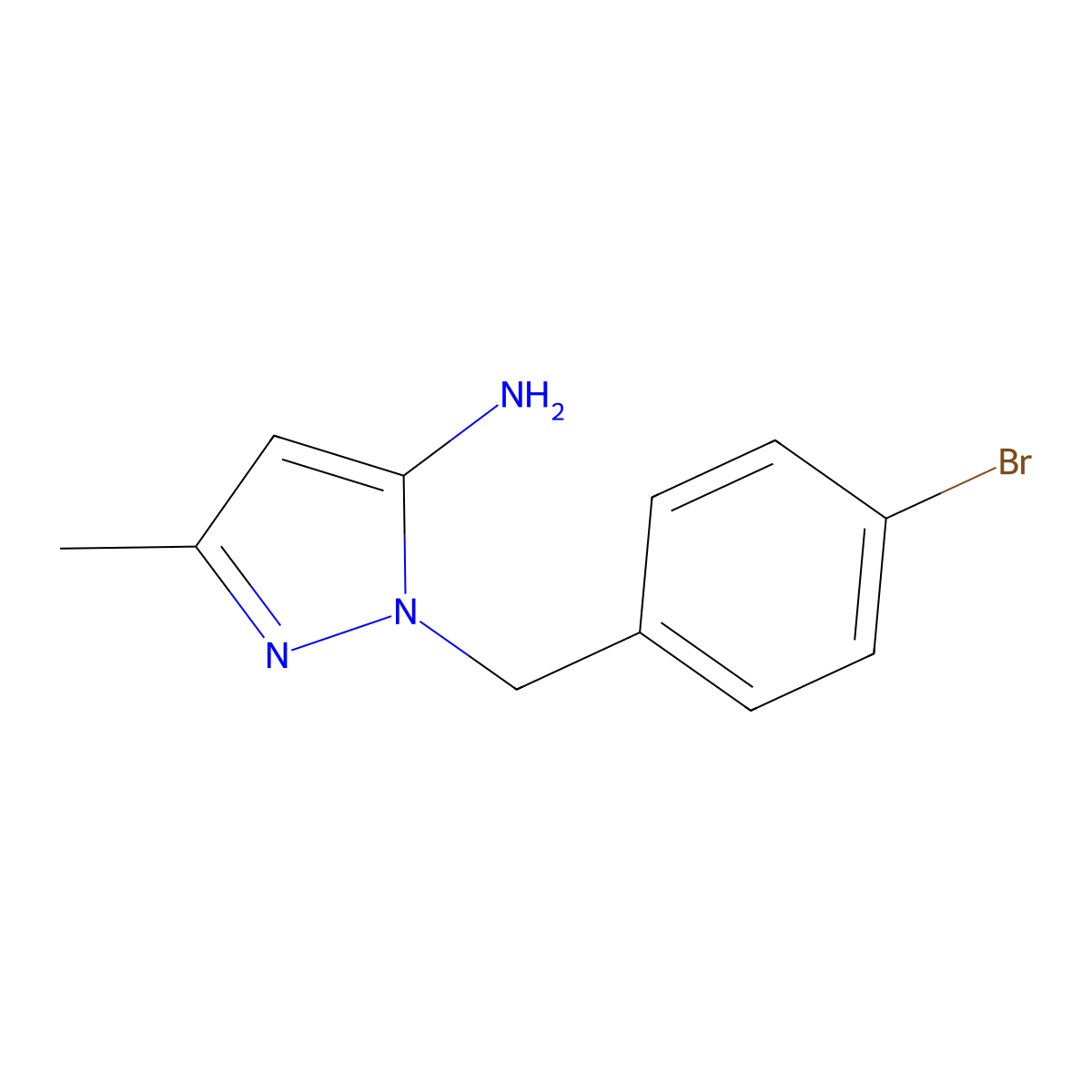 1-(4-Bromobenzyl)-3-methyl-1H-pyrazol-5-amine molecular structure, CAS 1006515-12-3