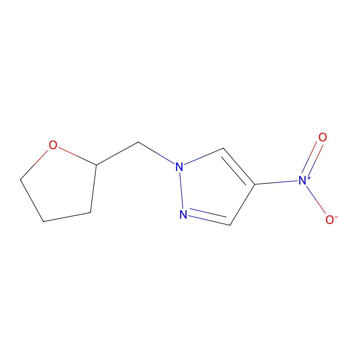 4-Nitro-1-(oxolan-2-ylmethyl)-1h-pyrazole molecular structure, CAS 1006523-68-7