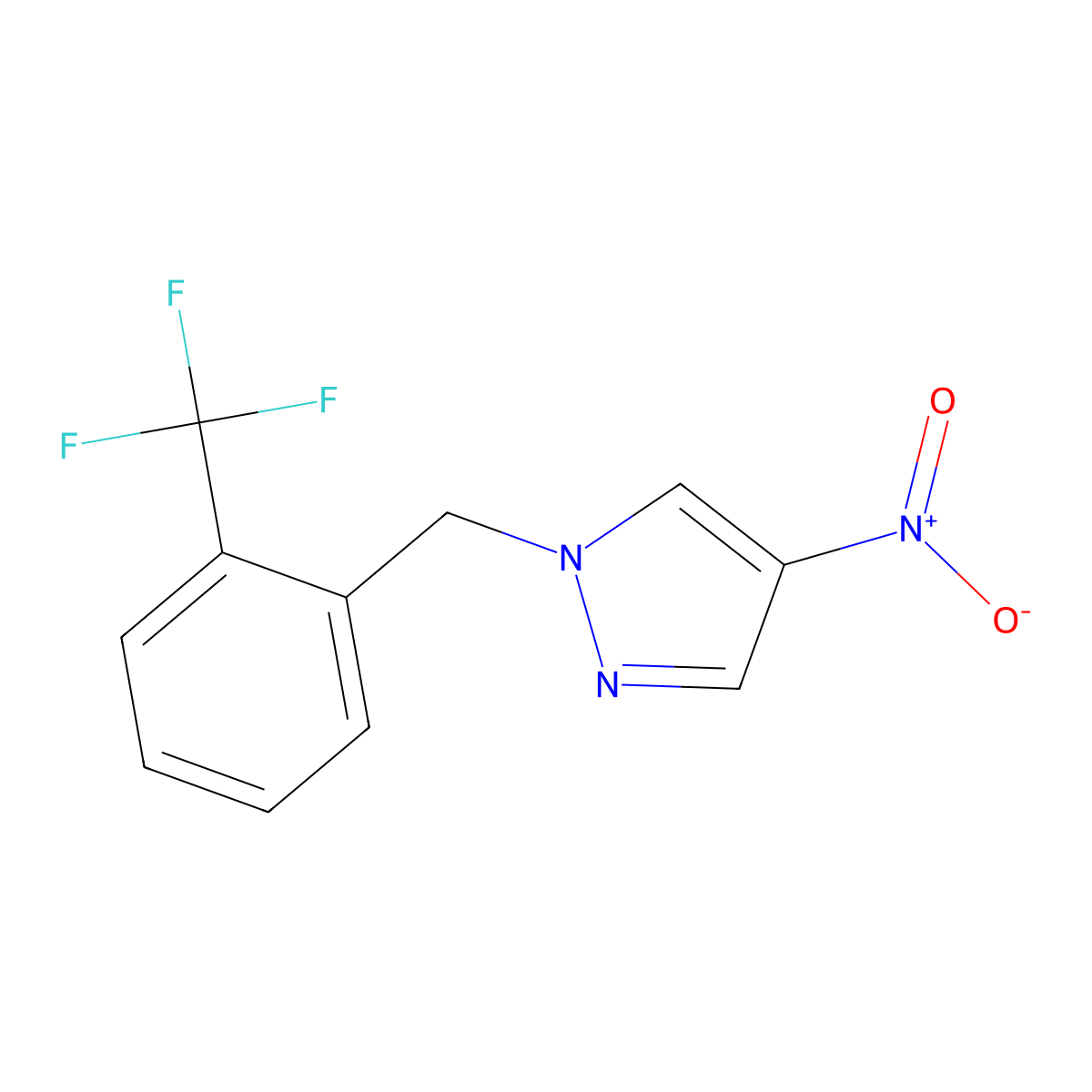 4-Nitro-1-{[2-(trifluoromethyl)phenyl]methyl}-1H-pyrazole molecular structure, CAS 1006526-27-7