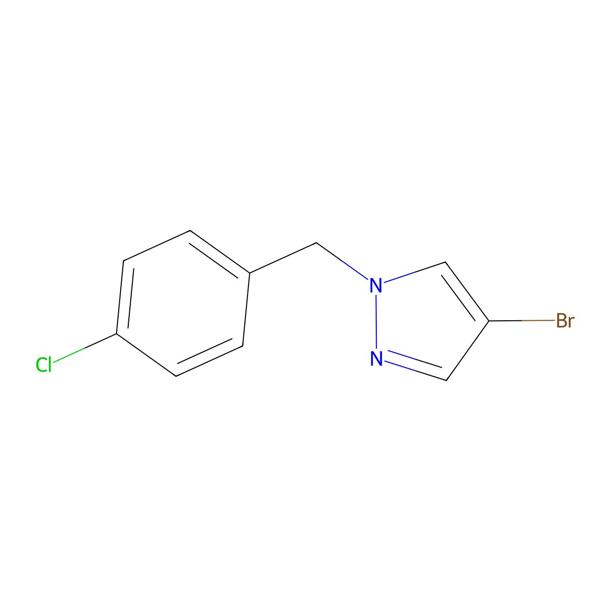 4-bromo-1-[(4-chlorophenyl)methyl]-1H-pyrazole molecular structure, CAS 1006538-60-8