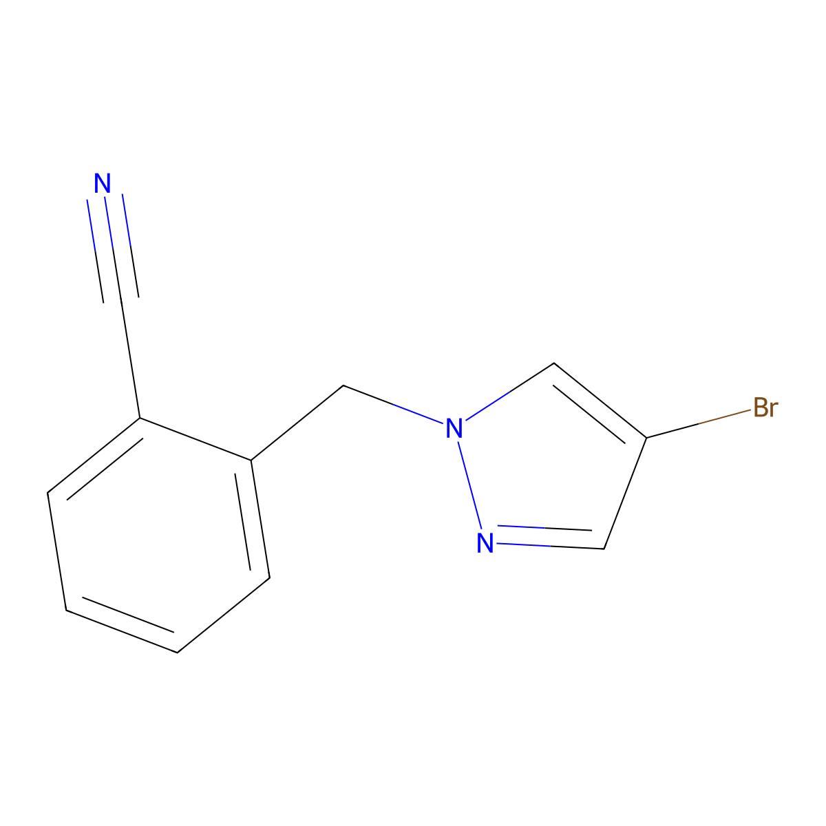 2-((4-Bromo-1H-pyrazol-1-yl)methyl)benzonitrile molecular structure, CAS 1006539-13-4