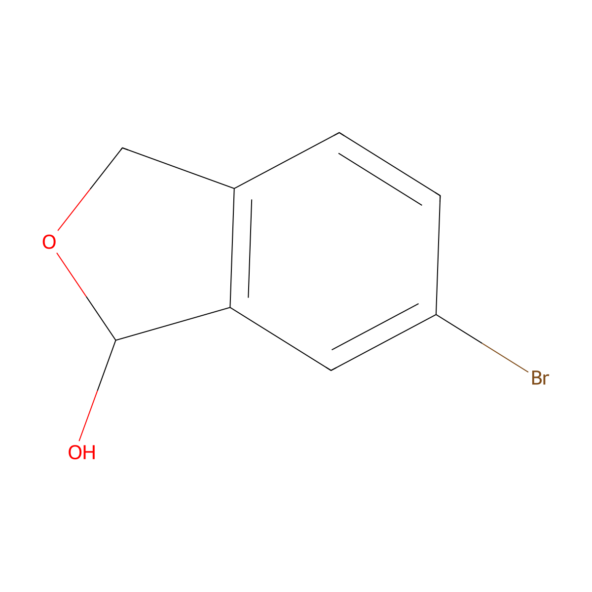 6-Bromo-1,3-dihydroisobenzofuran-1-ol molecular structure, CAS 100655-92-3