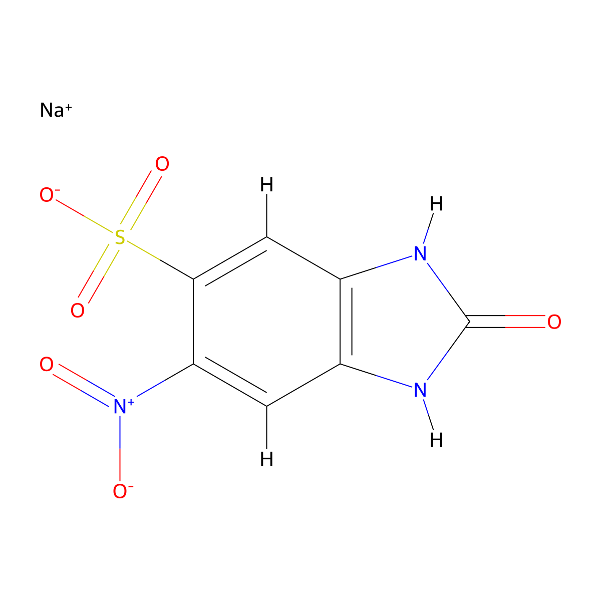 1H-Benzimidazole-5-sulfonic acid, 2,3-dihydro-6-nitro-2-oxo-, sodium salt (1:1) molecular structure, CAS 1006568-18-8