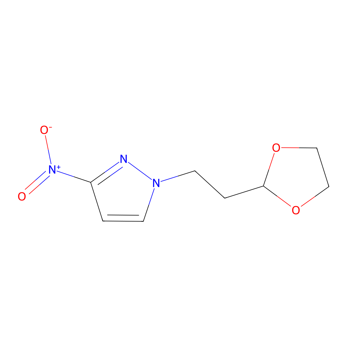 1-[2-(1,3-Dioxolan-2-yl)ethyl]-3-nitro-1H-pyrazole molecular structure, CAS 1006568-54-2