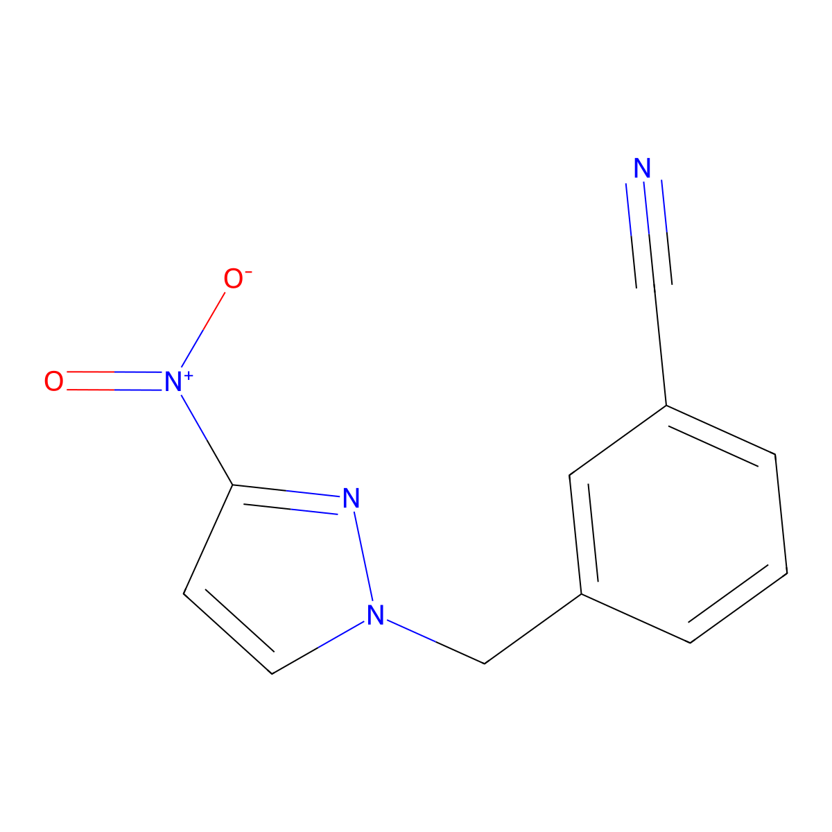 3-[(3-Nitro-1H-pyrazol-1-yl)methyl]benzonitrile molecular structure, CAS 1006569-15-8