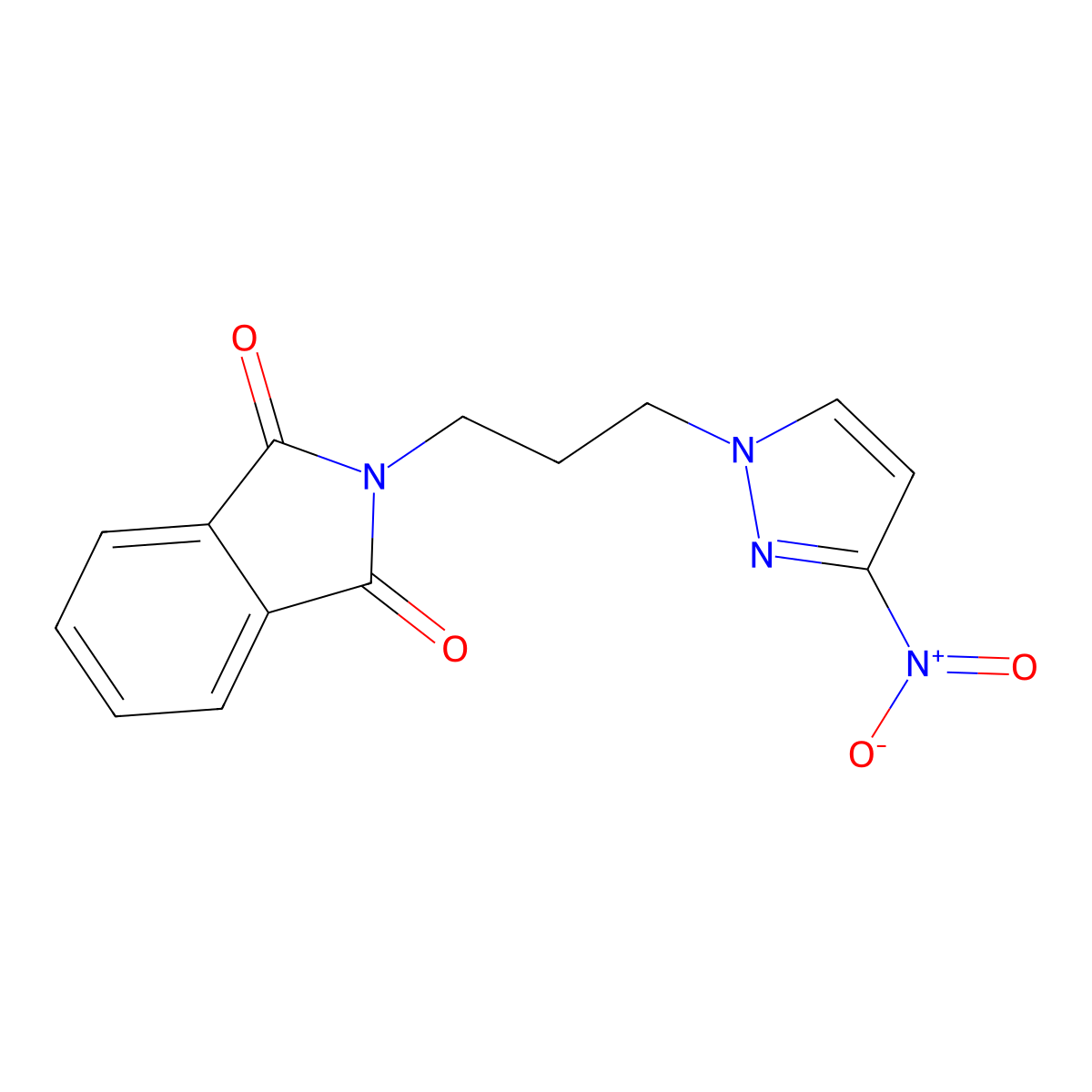 2-[3-(3-Nitro-1H-pyrazol-1-yl)propyl]-2,3-dihydro-1H-isoindole-1,3-dione molecular structure, CAS 1006570-21-3