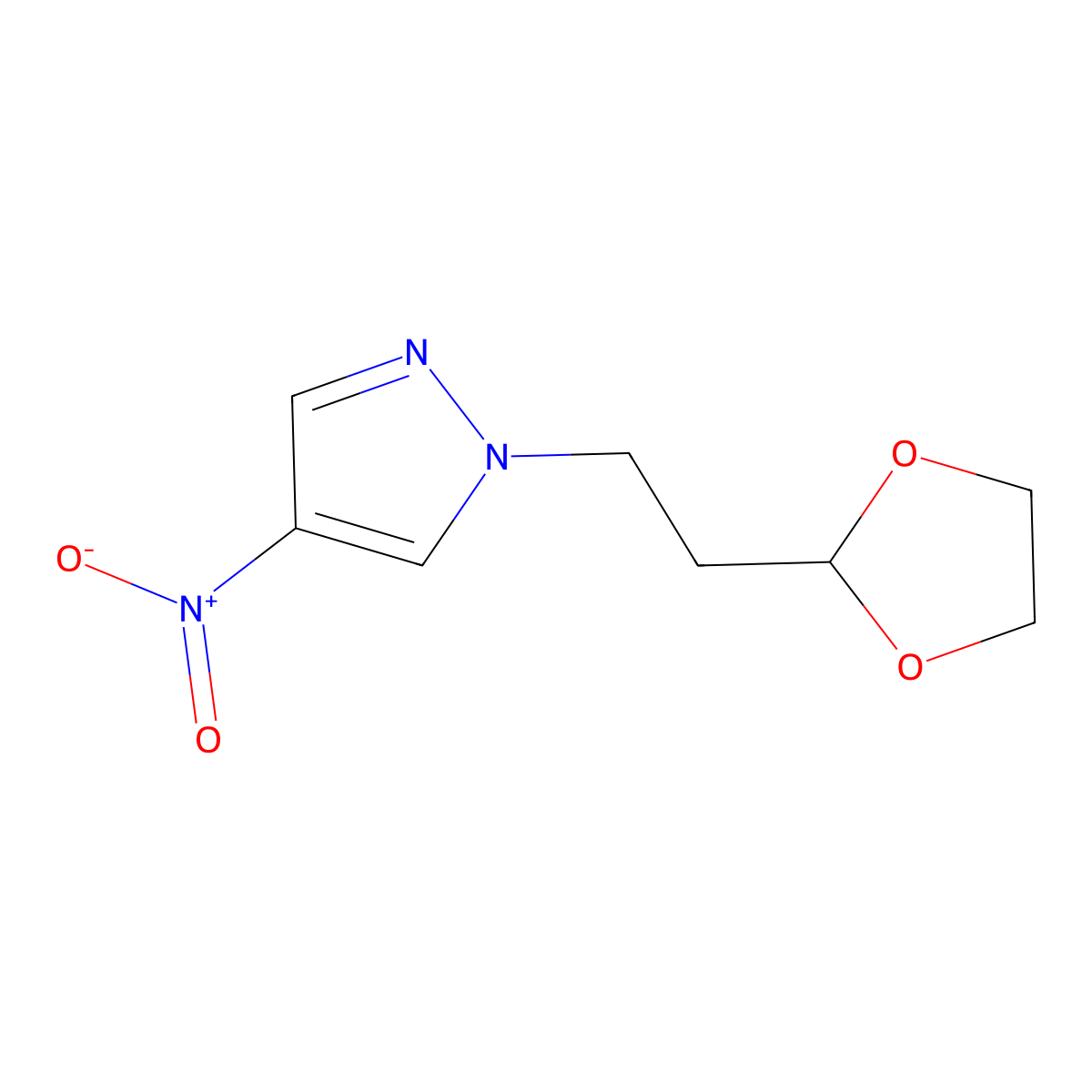 1-[2-(1,3-Dioxolan-2-yl)ethyl]-4-nitro-1H-pyrazole molecular structure, CAS 1006570-90-6