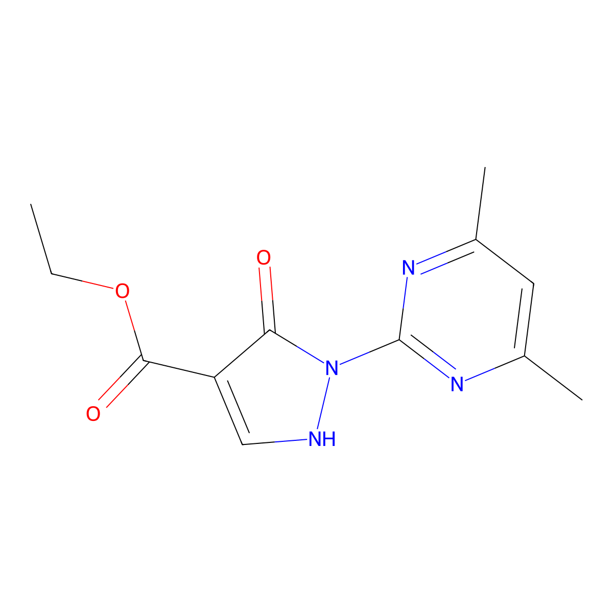 Ethyl 1-(4,6-dimethylpyrimidin-2-yl)-5-hydroxypyrazole-4-carboxylate molecular structure, CAS 1006581-02-7