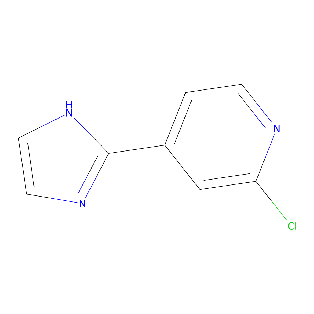 2-Chloro-4-(1H-imidazol-2-yl)-pyridine molecular structure, CAS 1006589-03-2