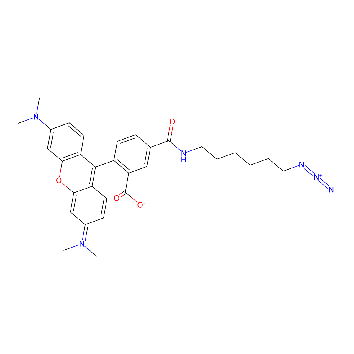 TAMRA Azide, isomer 5 molecular structure, CAS 1006592-61-5