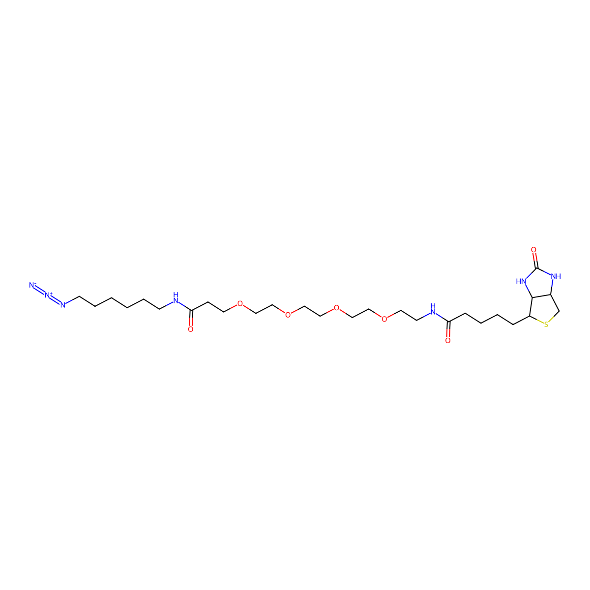 Biotin-PEG4-Amide-C6-Azide molecular structure, CAS 1006592-62-6