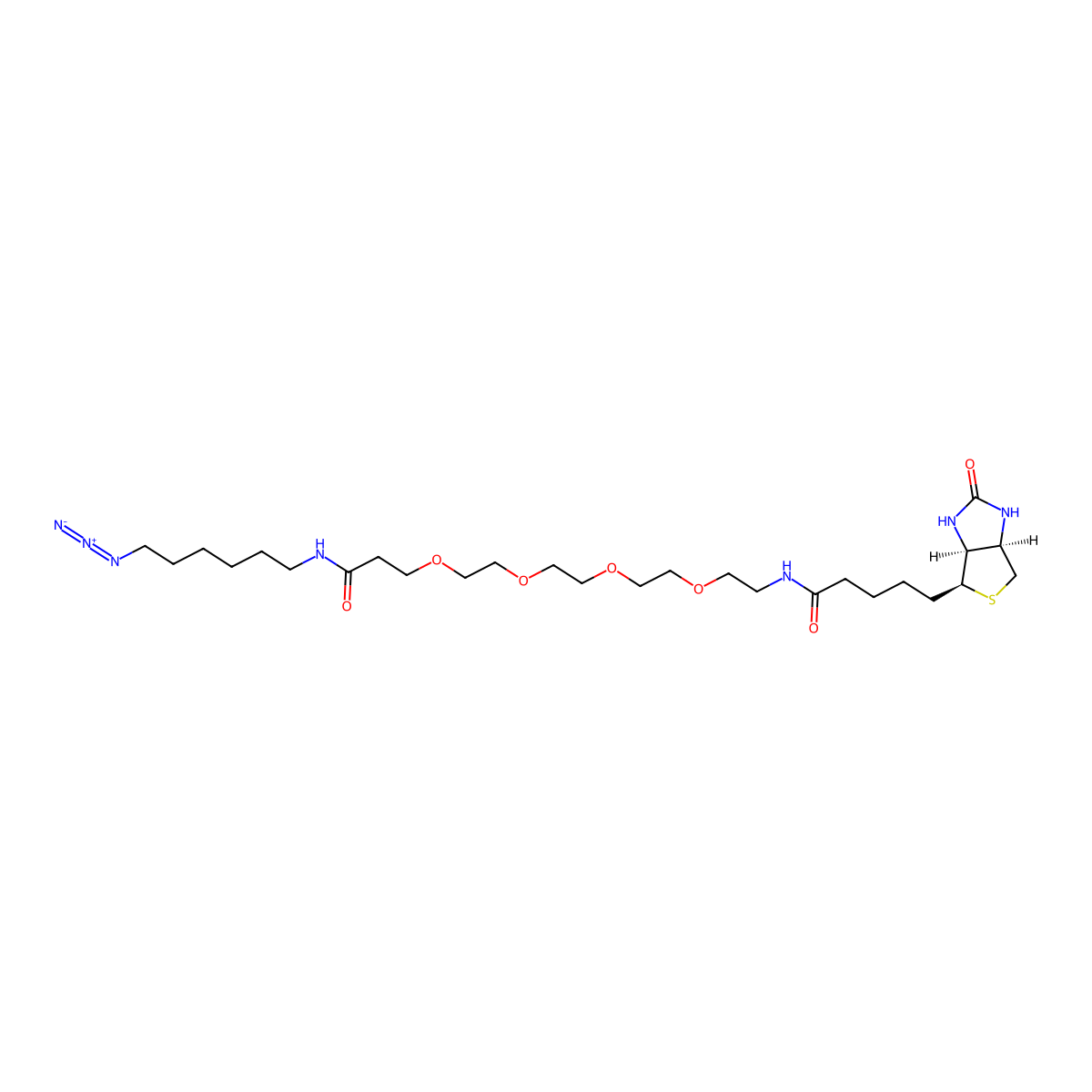 Biotin-PEG4-Amide-C6-Azide molecular structure, CAS 1006592-62-6
