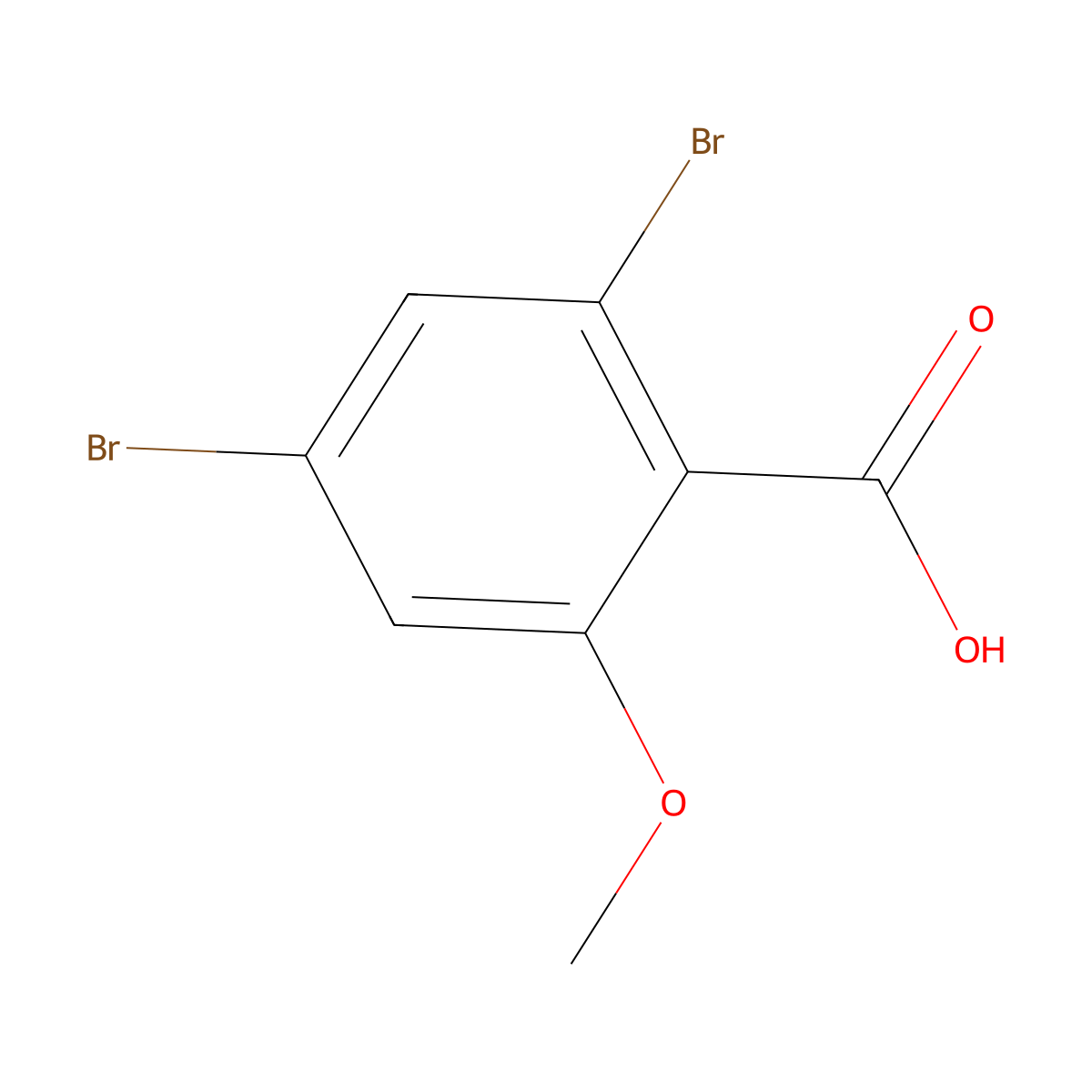 2,4-Dibromo-6-methoxybenzoic acid molecular structure, CAS 1006593-85-6