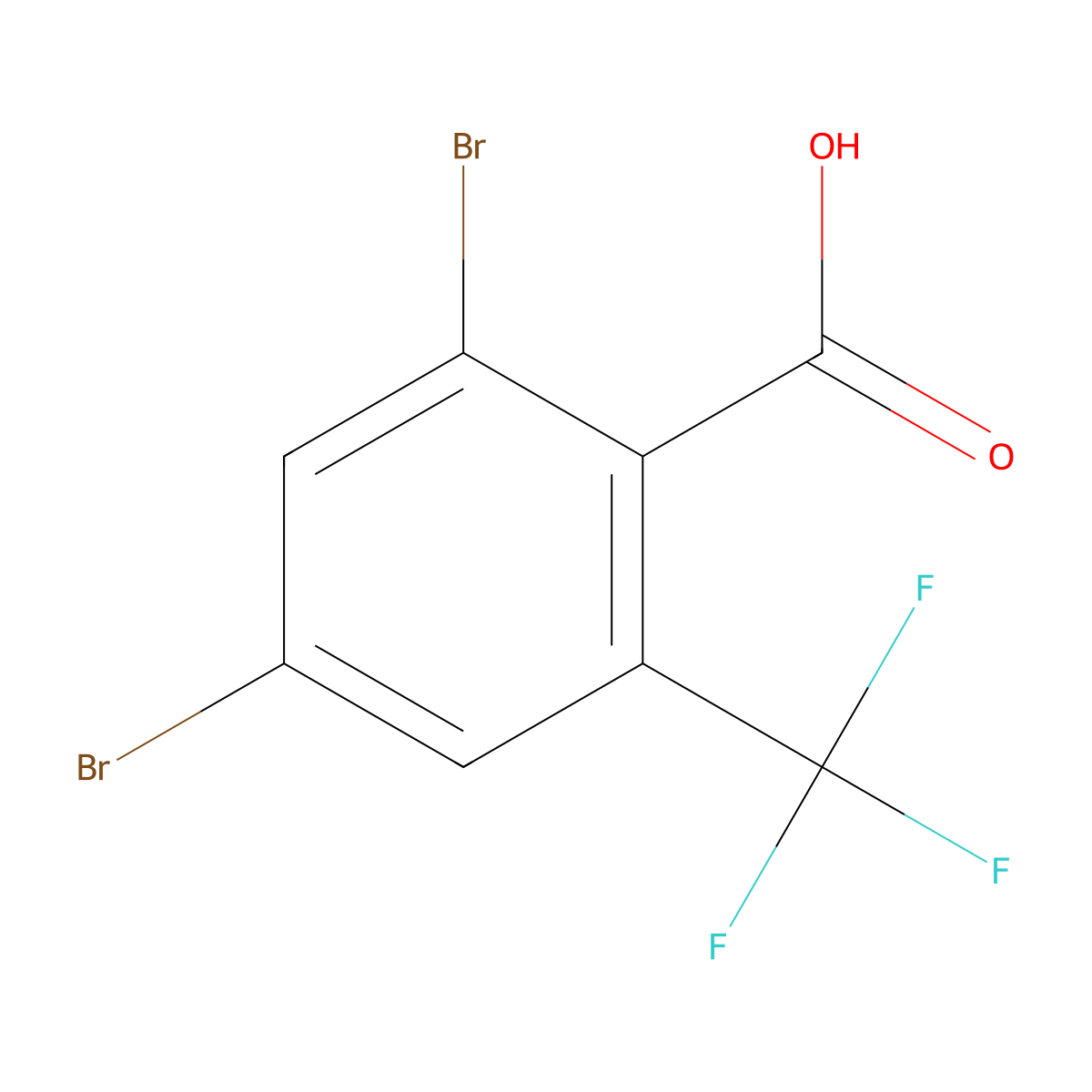 2,4-Dibromo-6-(trifluoromethyl)benzoic acid molecular structure, CAS 1006593-87-8