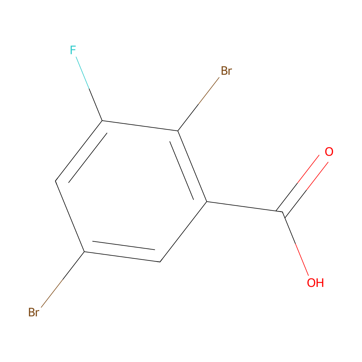 2,5-Dibromo-3-fluorobenzoic acid molecular structure, CAS 1006593-91-4