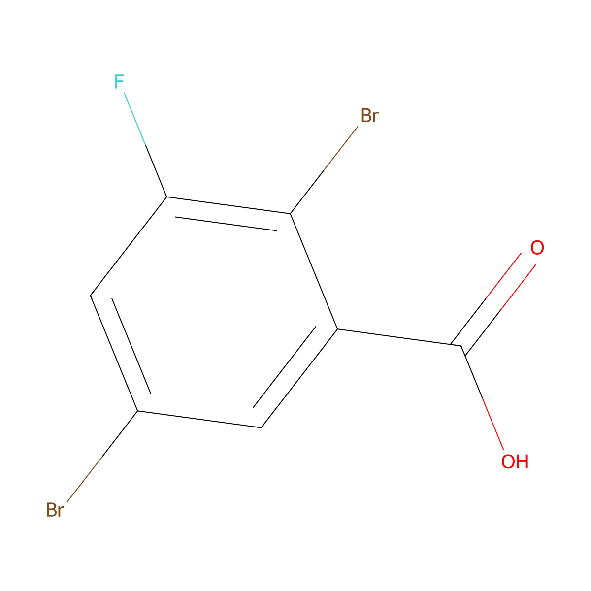 2,5-Dibromo-3-fluorobenzoic acid molecular structure, CAS 1006593-91-4
