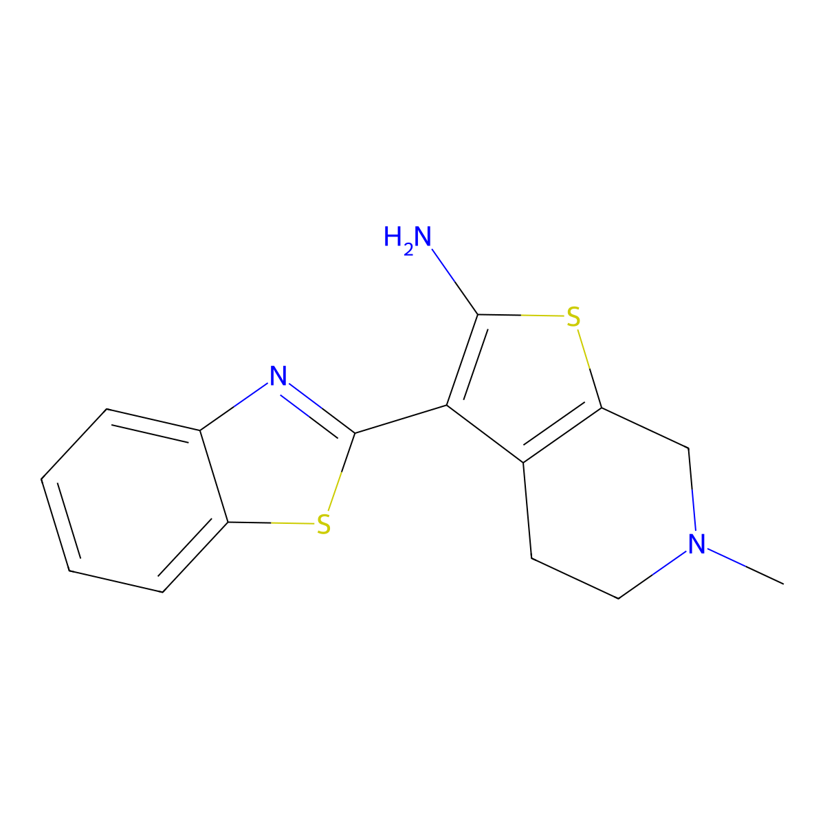 3-(1,3-Benzothiazol-2-yl)-6-methyl-4,5,6,7-tetrahydrothieno[2,3-c]pyridin-2-amine molecular structure, CAS 1006596-05-9