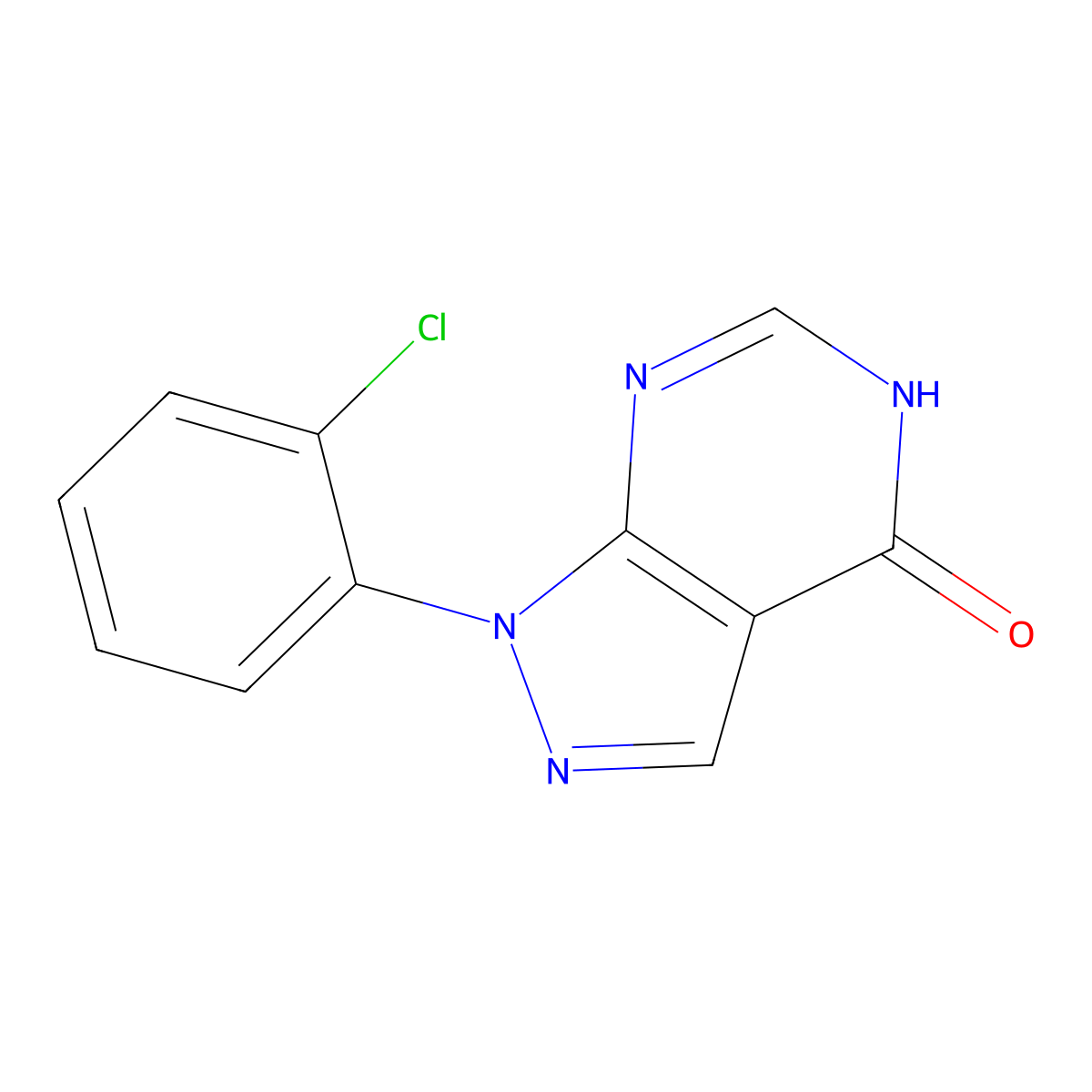 1-(2-Chlorophenyl)-1H-pyrazolo[3,4-D]pyrimidin-4-OL molecular structure, CAS 1006597-09-6