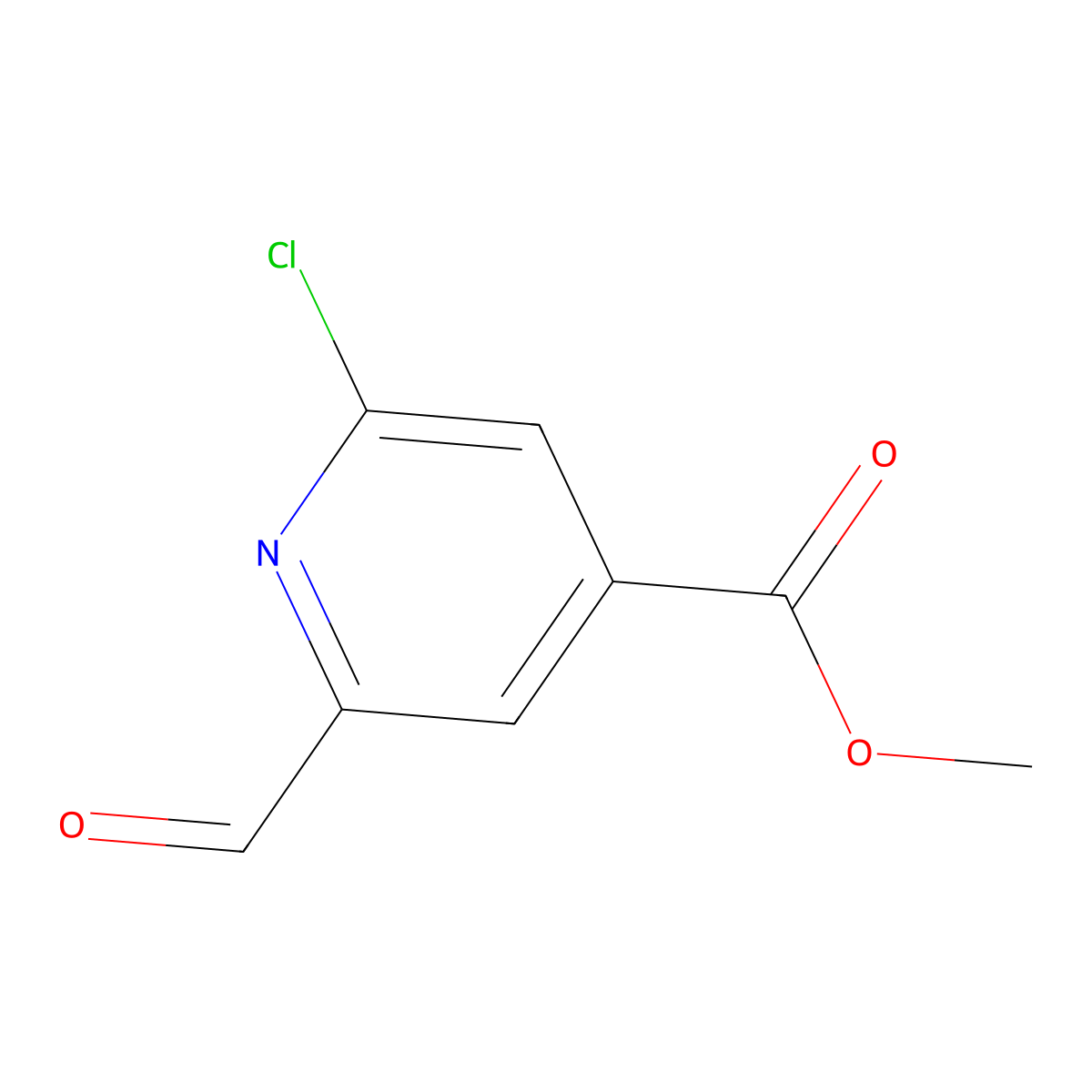 Methyl 2-chloro-6-formylisonicotinate molecular structure, CAS 1006598-63-5