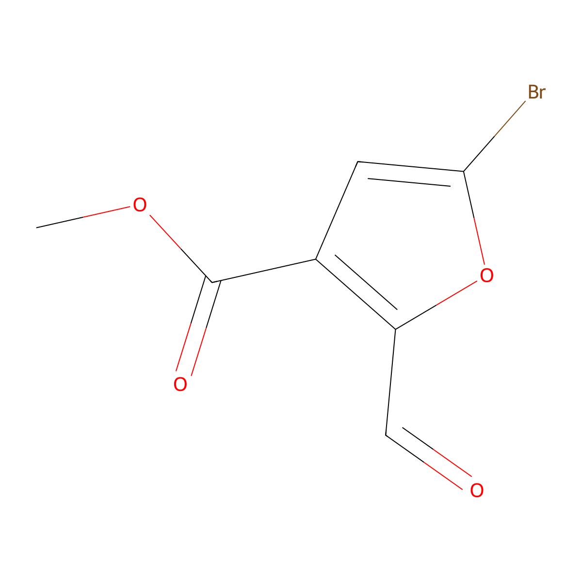 Methyl 5-bromo-2-formylfuran-3-carboxylate molecular structure, CAS 1006598-64-6